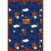 Joy Carpets Joy Carpet Bookworm Blue 10'9" x 13'2" Oval