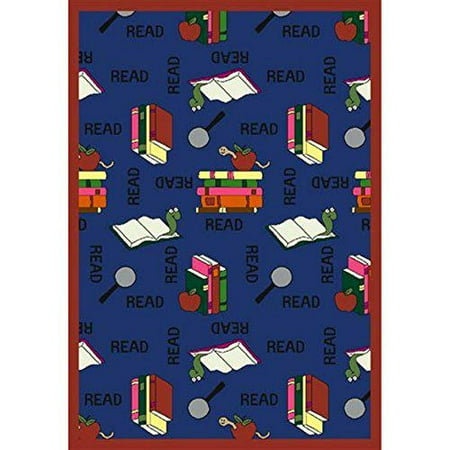 Joy Carpets Joy Carpet Bookworm Blue 10'9" x 13'2" Oval