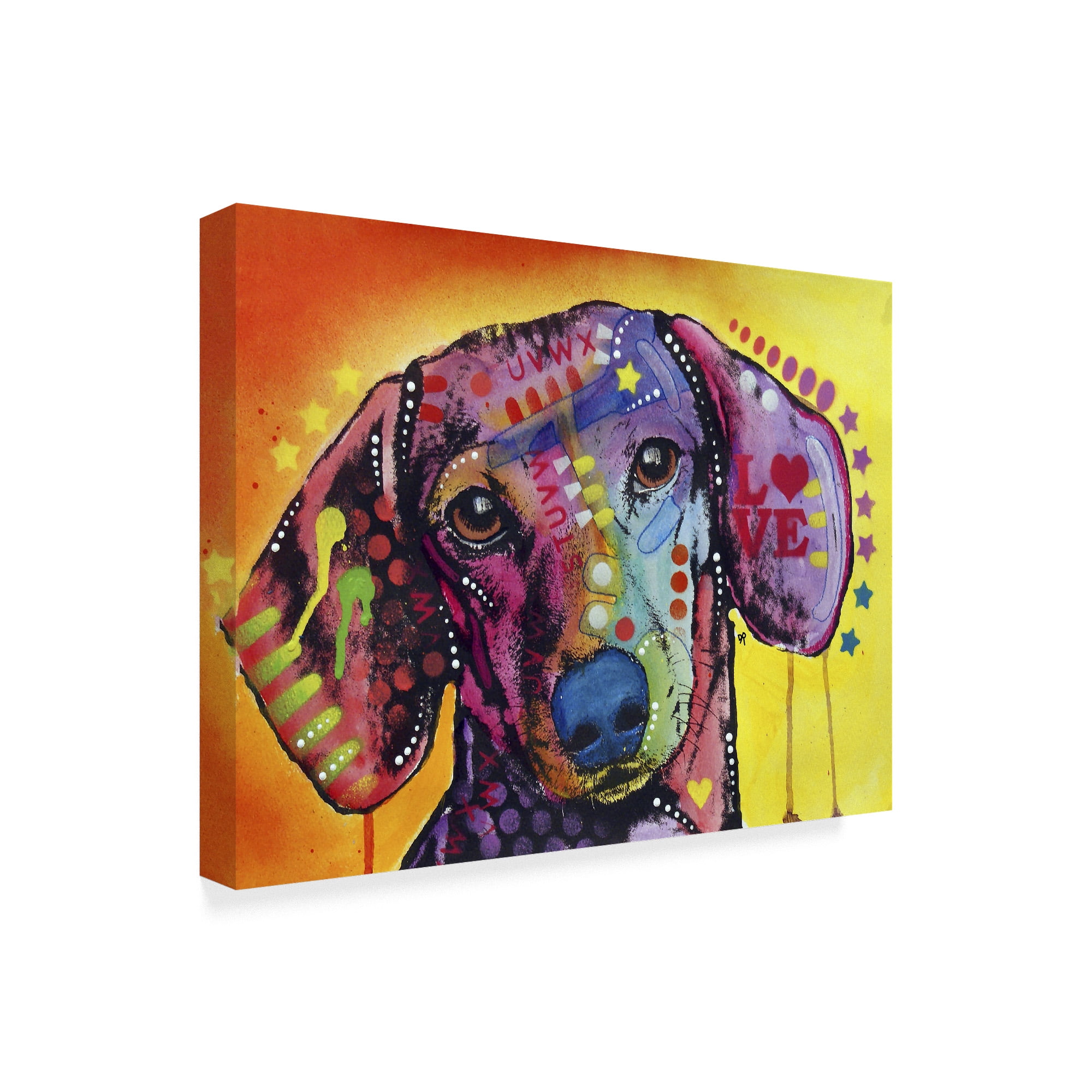 Trademark Fine Art 'Tilt Dachshund Love' Canvas Art by Dean Russo