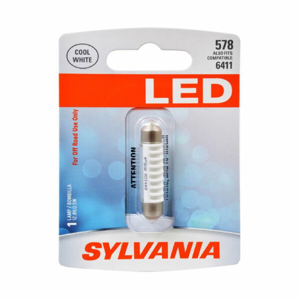 (2 pack) Sylvania 578 WHITE SYL LED Mini Bulb, 1 Pack, Compatible with Multiple Cars