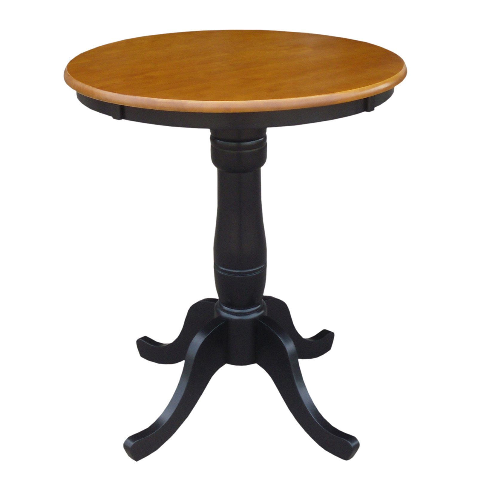 International Concepts Round Top Pedestal Dining Table with Black Base ...