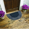 thumbnail image 2 of J&V TEXTILES Original Durable Rubber Door Mat, 18x28, Heavy Duty Doormat, Indoor Outdoor, Waterproof, Easy Clean, Low-Profile Mats for Entry, Garage, Patio Bouquet Half Moon Silver, 2 of 2