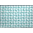 thumbnail image 2 of Addison Rugs Mayfield Washable Transitional Houndstooth Aqua Rectangle Rug, 1'8" x 2'6", 2 of 5