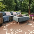 thumbnail image 4 of SAFAVIEH Courtyard Christian Floral Indoor/Outdoor Area Rug, 2' x 3'7", Natural Brown/Black, 4 of 10