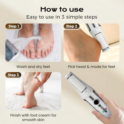 Electric Callus Removers for Feet, 2026 Upgraded Rechargeable Portable Electric Foot Callus Remover Pedicure Kits, Removes Dry Skin for Smoother Feet, for Feet & Hands, Assorted