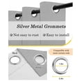 thumbnail image 6 of Grey Blackout Curtains 63 Inches Long for Bedroom, Vintage Leather Patterned Texture Solid Modern Thermal Insulated Room Darkening Black Out Window Curtain Panels Grommet Drapes for Living Room, 6 of 8