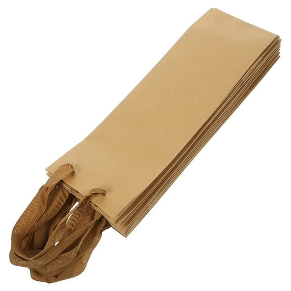 WRITWAA 10Pcs Brown Wine Bottle Gift Bags with Handle for Easy Carry
