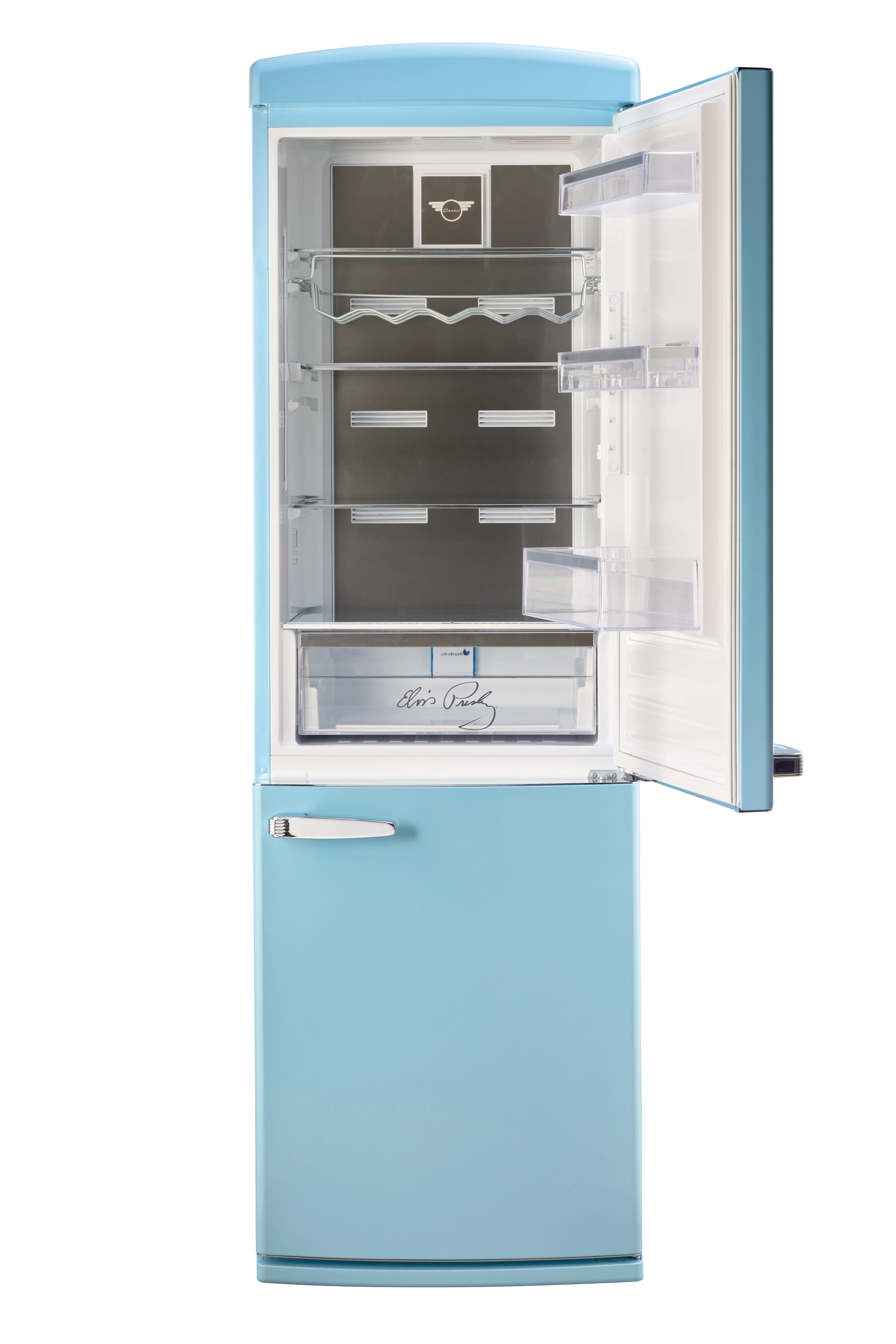 Elvis Classic Retro 12 cu ft Top Mount Refrigerator in Blue Hawaii