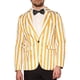 thumbnail image 1 of INSPIRAR CHIC Traje de Hombre a Rayas de Una Sola Botonadura Ajustado Casual Blazer Vertical Rayas XL Amarillo Blanco, 1 of 5
