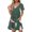 Green#2, variant on GaThRRgYP Side Ruched Round Neck Dress-Curvy Girl Approved,Women's Fashion Summer Print Short-sleeved V-neck Casual Dress Navy S