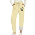 thumbnail image 2 of Summer Saving Clearance AXXD Women's Pants Beige Fall Joggers Fitness Sport Relaxed Loose Printing Elastic Waist Full Length Pantswith Pocket Valentine's Day, 2 of 6