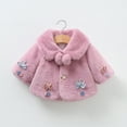 thumbnail image 2 of Huvoen Thickened Jacket for Baby Girls Boys Toddler Girls Solid Color Plush Cute Strawberry Keep Warm Winter Hoodie Thick Coat Cloak Purple 18-24 Months, 2 of 9
