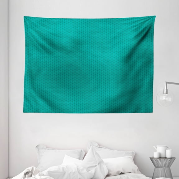 Teal Tapestry, Knitting Inspired Pattern Sewing and Crafting Hobby Themed Design Monochrome Image Print, Wall Hanging for Bedroom Living Room Dorm Decor, 80W X 60L Inches, Teal, by Ambesonne