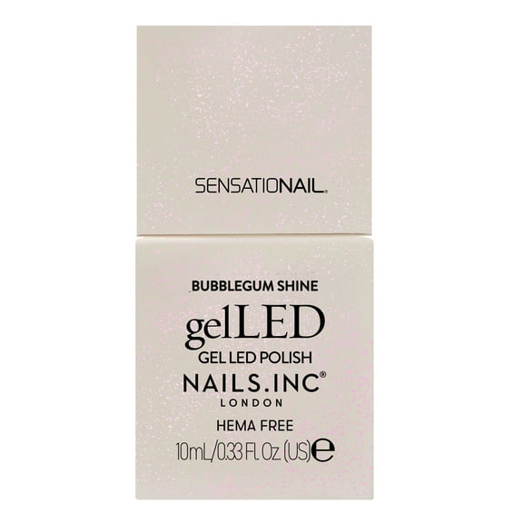 Nails.INC x Sensationail GelLED Gel Nail Polish, Bubblegum Shine, Pink Shimmer, 0.33 fl oz