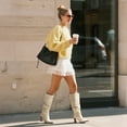 thumbnail image 2 of BURUDANI Women Slouchy Knee-High Suede Boots Pointed Toe, Chunky Block Heel, Side-Zip Pull-On Comfort, 2 of 6