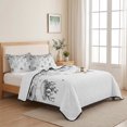 thumbnail image 5 of King Quilt Set 96''x106'', Grey Coastal Bedspread Coverlet with 2 Pillow Shams, Summer Eucalyptus Leaves Beach Ocean Starfish Nautical Breathable All Season Quilt Bedding for Bedroom/Guest Room, 5 of 9