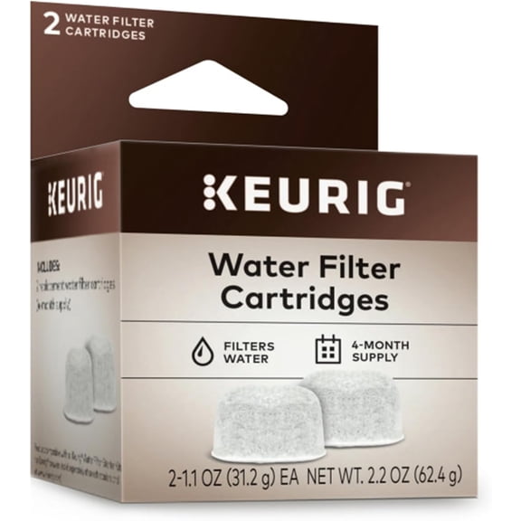 Water Filter Refill Cartridges, Replacement Compatible with 2.0 K-Cup Pod Coffee Makers, 2 Count