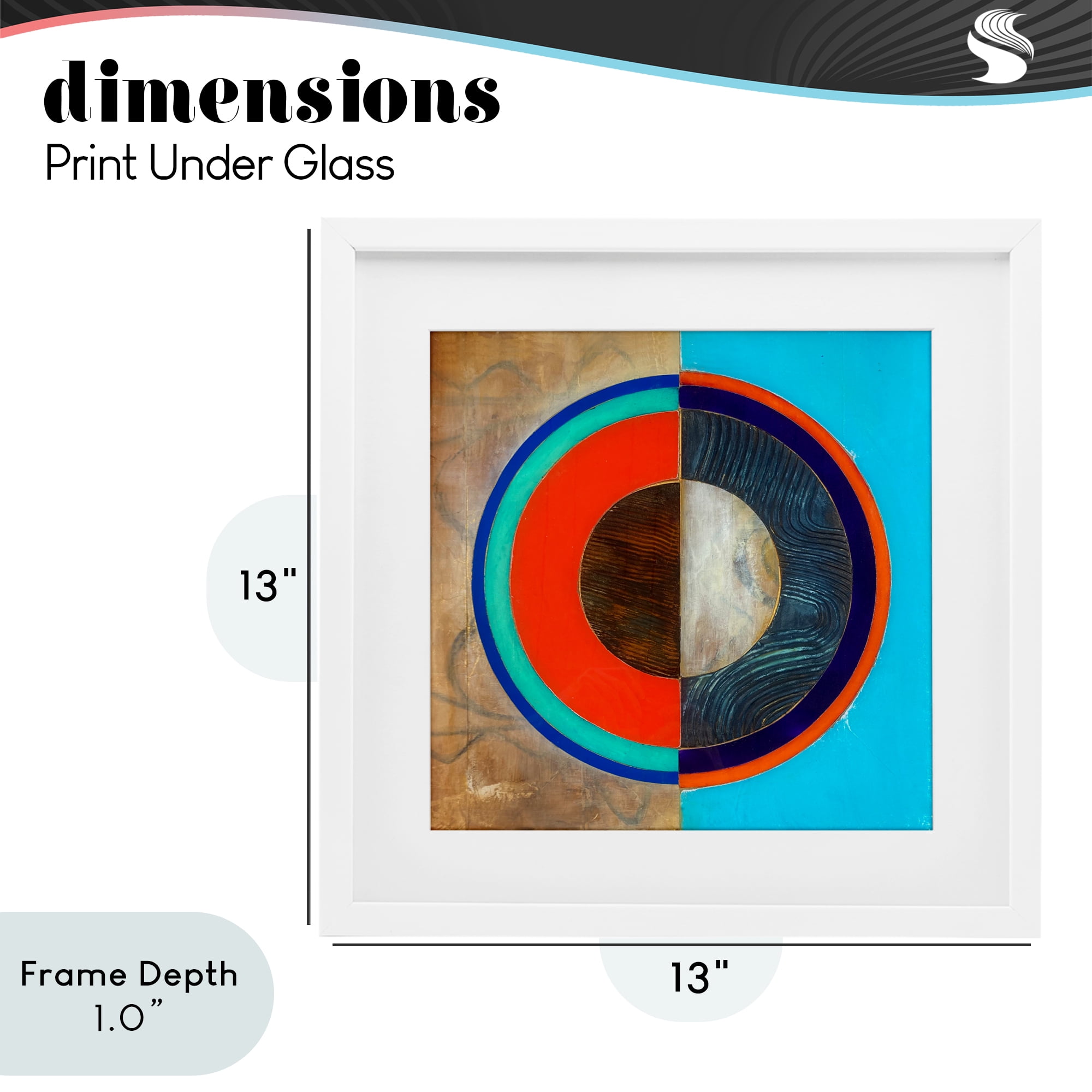 Stupell Industries Red Arc Summer Circle White Framed Print Under Glass, design by Matthew Finger