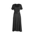thumbnail image 2 of Gupgi Women's Pure Color Flimsy Dress, Knee Length Dress with Irregular Hem, 2 of 6