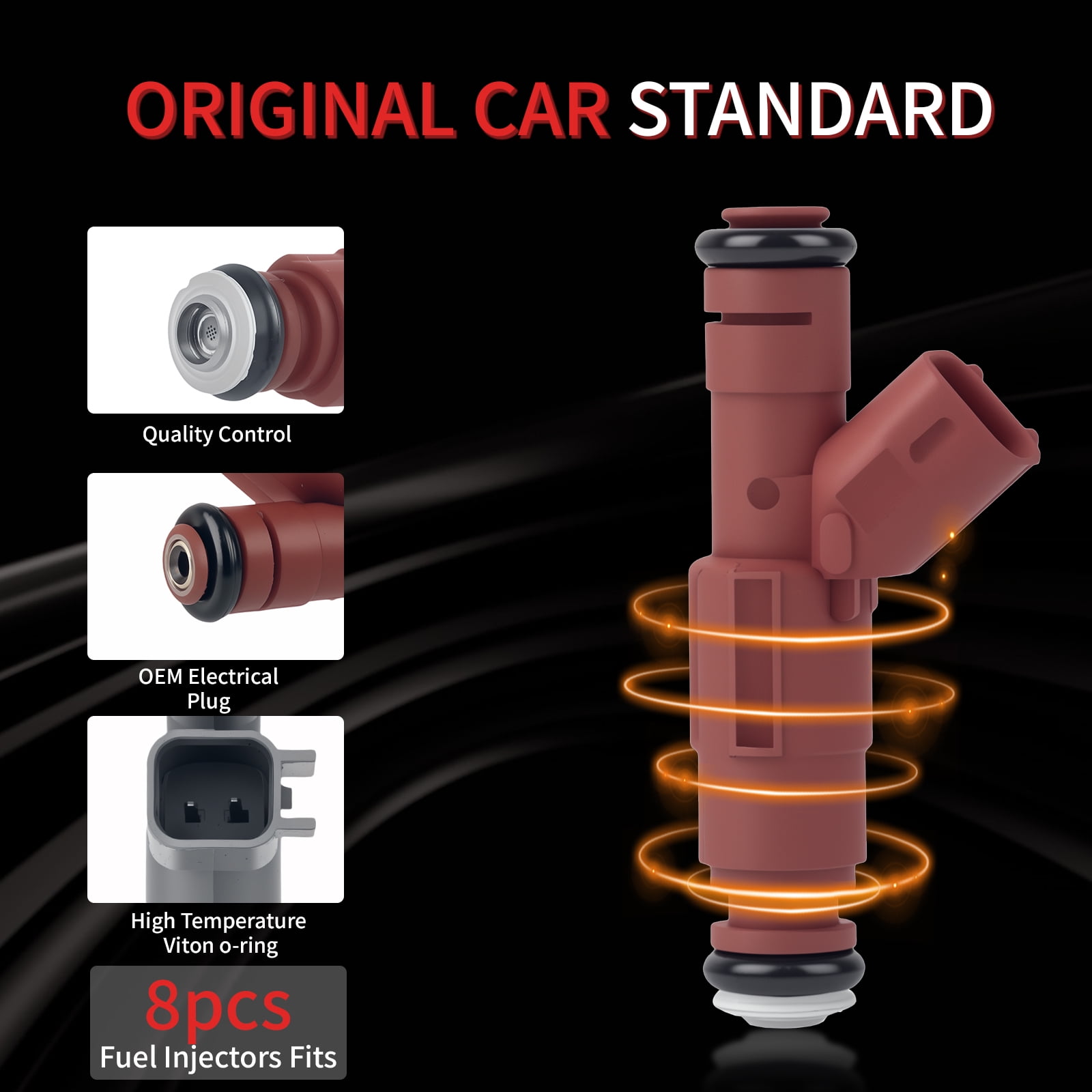6 Pcs Fuel Injectors Compatible with Jeep: Wrangler (TJ) / Liberty / (Grand) Cherokee, For Dodge: Ram 1500/Dakota, For Ford: Mustang/Escape, 3L/3.7L/3.8L/3.9L/4.0L 1999-2008, 0280156161