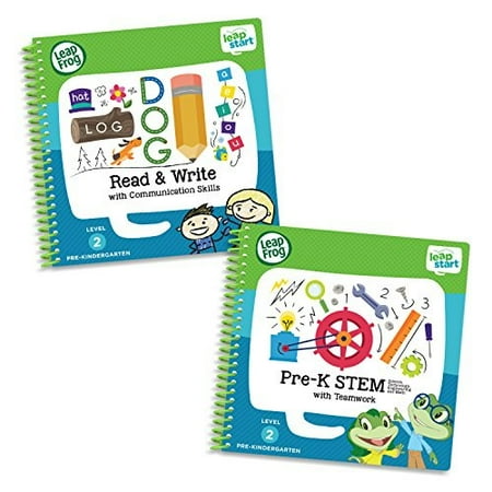 LeapFrog LeapStart Pre-Kindergarten Activity Book Bundle with Read and Write, Pre-K STEM, Level