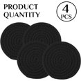 thumbnail image 5 of 4PCS Cotton Round Woven Coasters Drink - Black Handmade Braided Cup Coasters Absorbent Woven Coasters Woven Hot Pads Mats for Drink Home Kitchen Heat-Resistant Reusable Non-Slip, 5 of 5