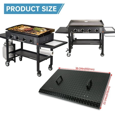 HECASA Griddle Grill Cover Hard Top Lid Black with Handle Outdoor Home BBQ for 36" Front or Rear Grease Griddle 36 Inch Blackstone Members Camp Chef Hood