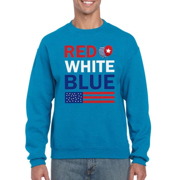Red White Blue 4Th Sweatshirt Men -Image by Shutterstock, Male XX-Large