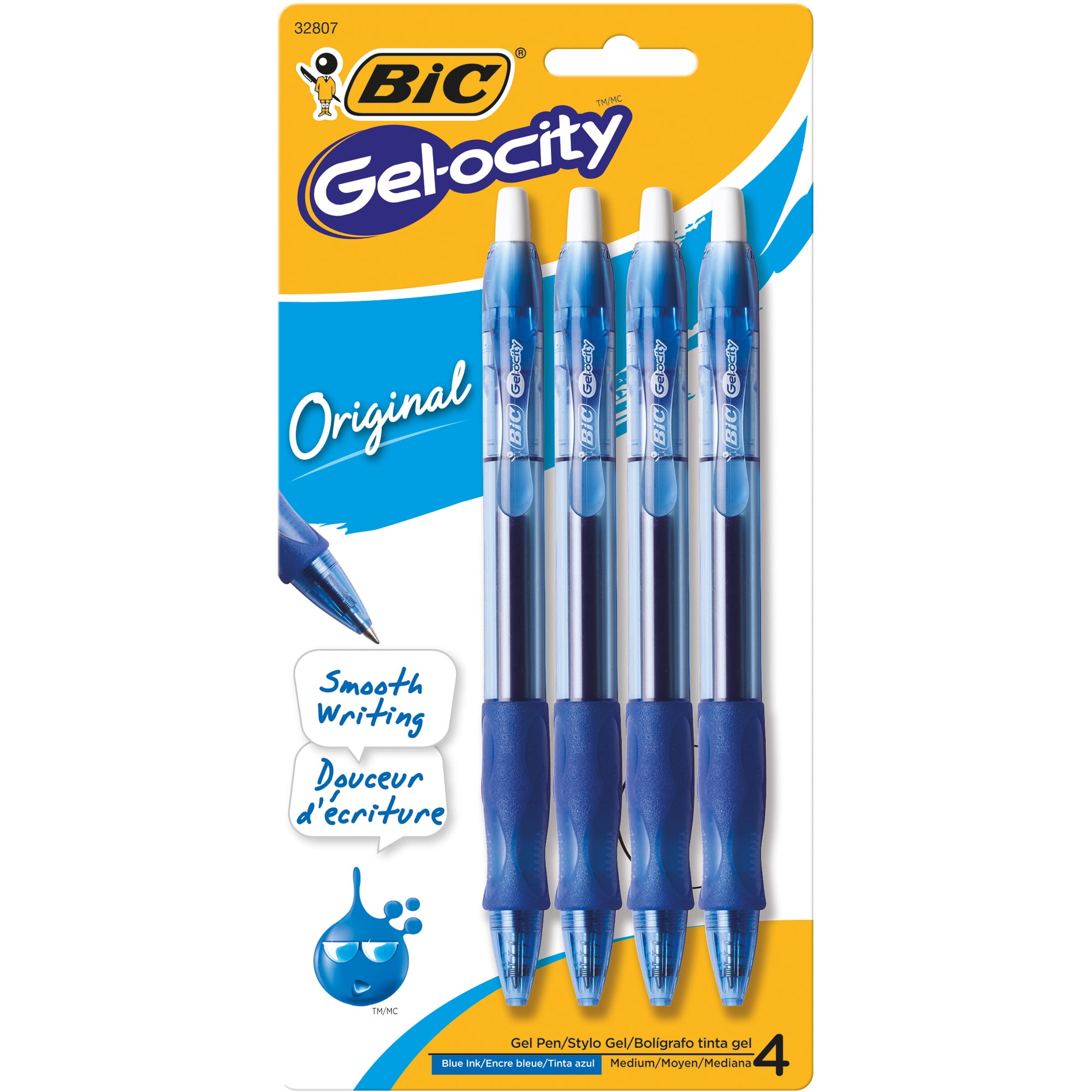 12-Count color azul Micro punta fina BIC Grip Stick bolígrafo Roller 0,5 mm