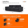 thumbnail image 2 of Sofá Seccional Modular Adapti 3 Plazas Reposabrzo Ancho Gris Carbón, 2 of 9