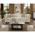 thumbnail image 4 of Morden Fort Chesterfield Sofa 3 Seater Beige Couch, American Style Living Room Velvet Sofa, Office, Bedroom, 4 of 7