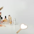 thumbnail image 3 of Unique Bargains Portable Heart Shaped Wood Handle Vanity Makeup Mirror Handheld Cosmetic Mirror Pink, 3 of 7