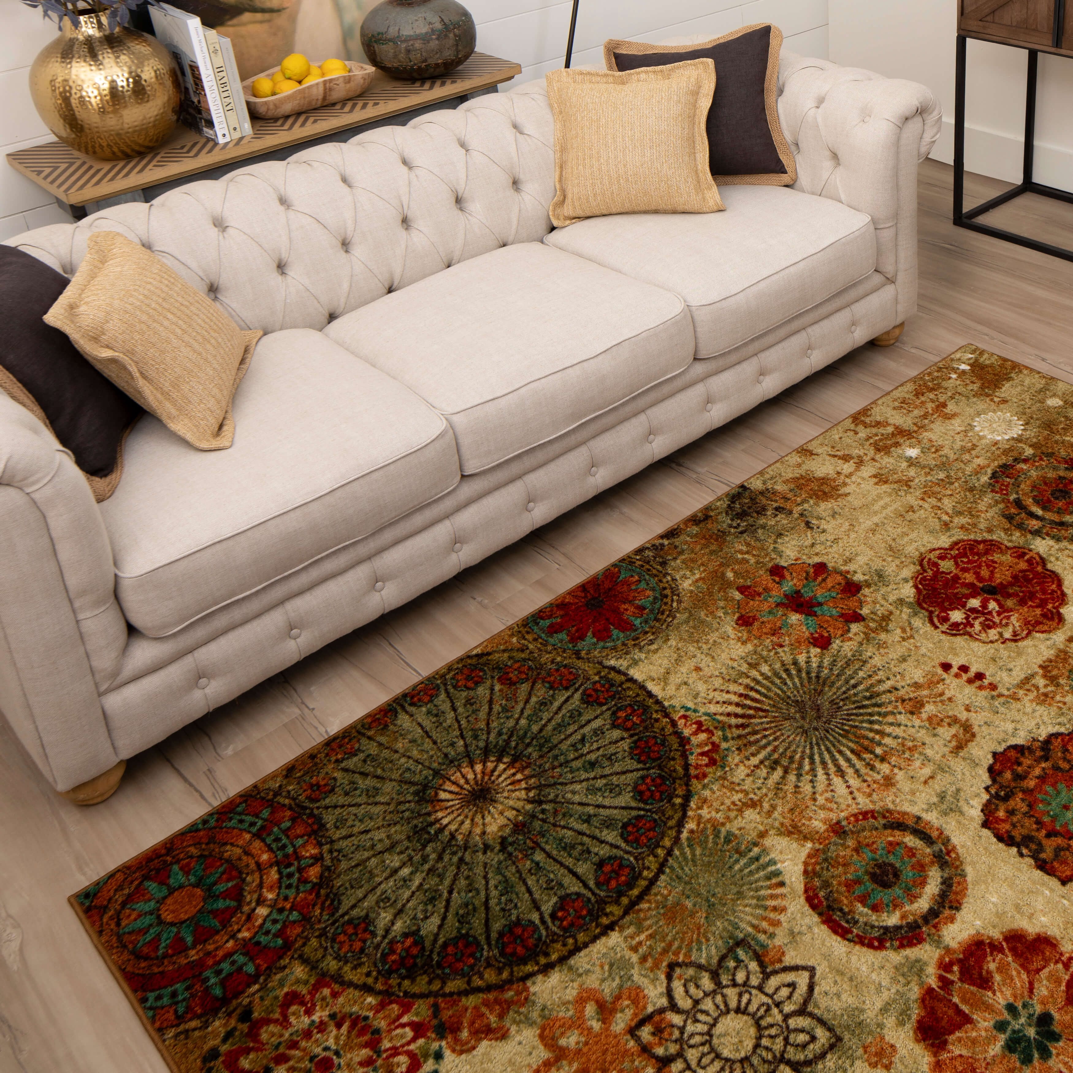Mohawk Home Caravan Medallion Multi Low Pile Non-Slip Stain/Fade Resistant Indoor Area Rug, 7' 6" x 10'