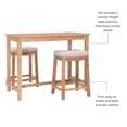 thumbnail image 4 of Linon Claridge Three Piece Counter Dining Set Padded Seats in Natural Brown Wood, 4 of 11