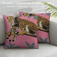 thumbnail image 3 of Orinice Decorative Throw Pillow Cushion Covers for Couch Pattern Different Cheetah Wild Striped Leopards Animal On Chic Animals Wildlife with Pink Textures Linen Sofa Pillows Case, 3 of 5