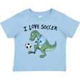 thumbnail image 3 of Inktastic I Love Soccer-dinosaur in Blue Boys or Girls Toddler T-Shirt, 3 of 5
