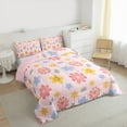 thumbnail image 3 of jejeloiu Kawaii Rainbow Daisy Bedding Comforter Set,Cute Cartoon Flower Floral Twin Comforter Sets,Girl Pink Bedding Set For Kids Teens,Ultra Soft Home Decor Reversible,2 Pieces, 3 of 8