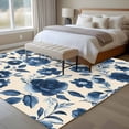 thumbnail image 4 of 6'x9' Area Rugs, Navy Blue Floral Indoor Outdoor Area Rug for Living Room Bedroom, Spring Retro Botanical Flowers Washable Bathroom Rugs Kitchen Floor Carpet Mats Home Decor Aesthetic, 4 of 8