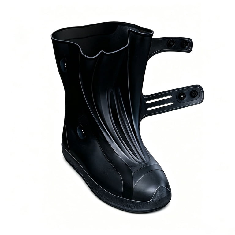 Transparent Mid-Calf Waterproof Shoe Covers Non Slip Round 
