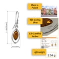 thumbnail image 2 of Sterling Silver and Baltic Honey Amber Earrings "Patricia", 2 of 9