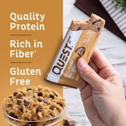 Quest Protein Bar, Chocolate Chip Cookie Dough Flavored, 21g Protein, Gluten Free, 4 Count
