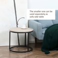 thumbnail image 5 of Resenkos Round Nesting Tables Set of 2, Stacking Coffee Table Set with Metal Frame for Living Room, Adjustable Foot Pads, Assembly Required, Grey, 5 of 8