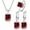 Red, variant on Xinyolin 4Pcs/Set Finger Ring Rectangle Shape Shiny Charming Cubic Zirconia Vintage Pendant Dress Up Anti-rust Women Luxury Rhinestone Necklace Hoop Earrings Jewelry Accessory