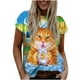 thumbnail image 2 of Puntoco Moda Casual Manga Corta Impreso O-Cuello Blusa Camiseta Suelta Señoras tops Puntoco Puntoco-4899, 2 of 3