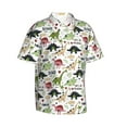 thumbnail image 2 of Balery Dinosaur Print Men's Hawaiian Shirts Short Sleeve Beach Shirt Relaxed Fit Vacation Button Down Shirts-, 2 of 9