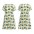 thumbnail image 3 of Bixox Robe d'Été à Manches Courtes pour Femmes Robe Ample Longueur Genou avec Poches-Tortues Dessin Animé, 3 of 7