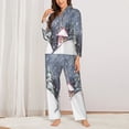 thumbnail image 2 of Kdxio Watercolor Winter Landscape For Christmas Women's Pajama Sets Long Sleeve Button Down Sleepwear Nightwear Soft Pjs Lounge Sets-Small, 2 of 7
