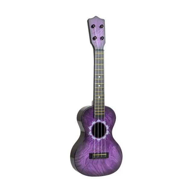 Purple Kid Hippo Pattern Guitar Ukulele Simulation Musical Instrument Toy Playable Strings Educational Early Learning Develops Rhythm Skills Plastic Construction Mini Size For Kids Beginne