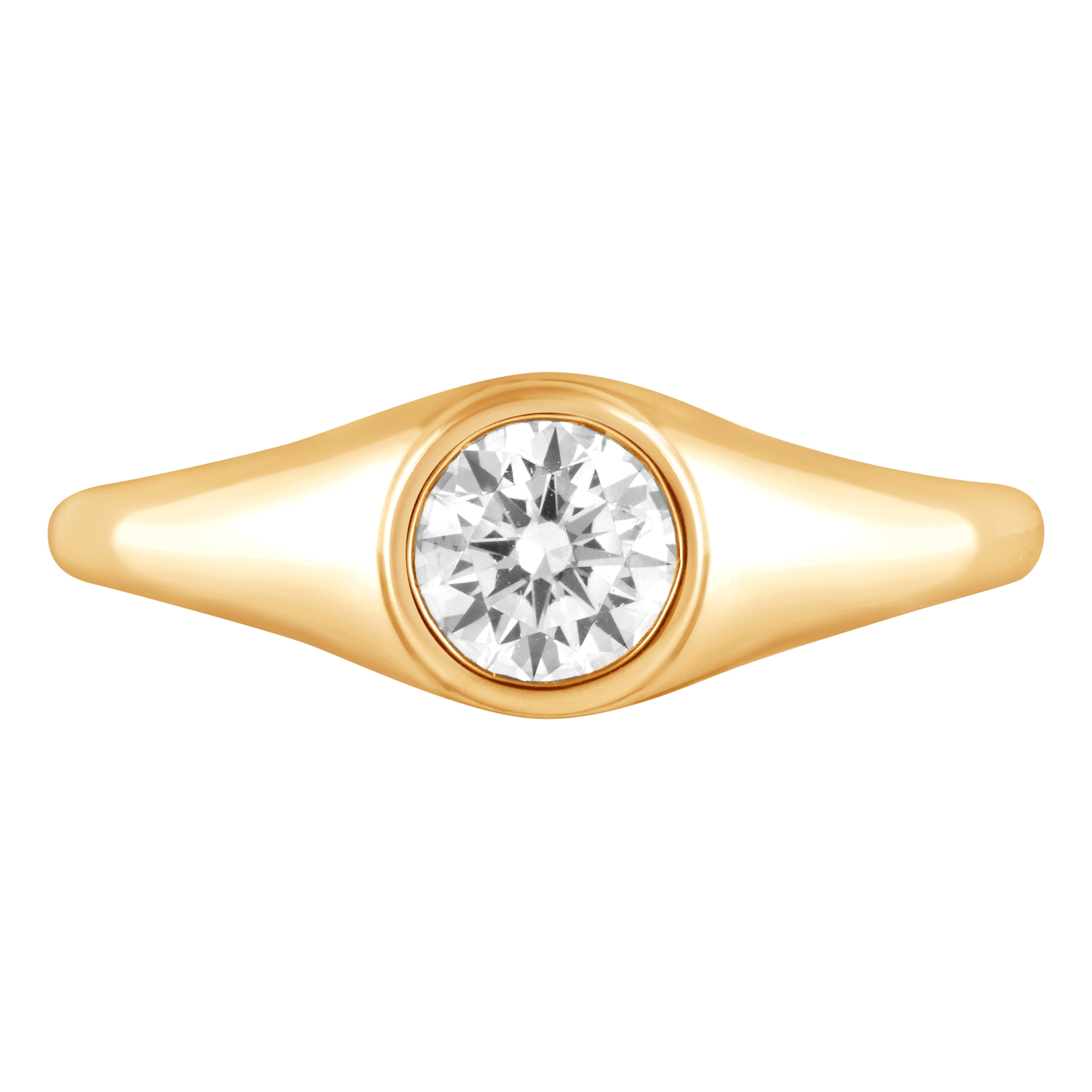 Unique Moments 0.62 Ctw Lab Grown Diamond Ring in Sterling Silver Yellow  Plated for Women (HI-SI/I1)