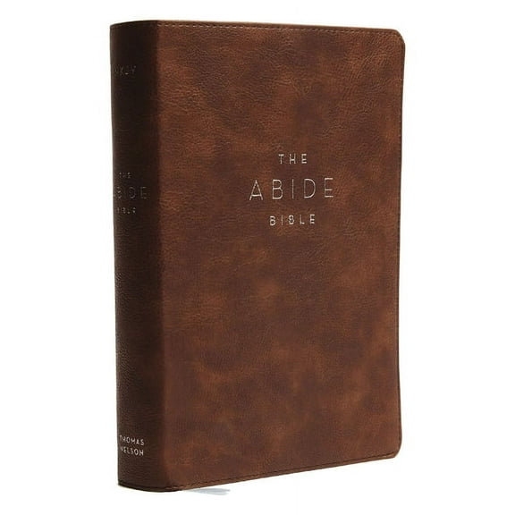 NKJV, Abide Bible, Leathersoft, Brown, Red Letter Edition, Comfort Print: Holy Bible, New King James Version, (Hardcover)